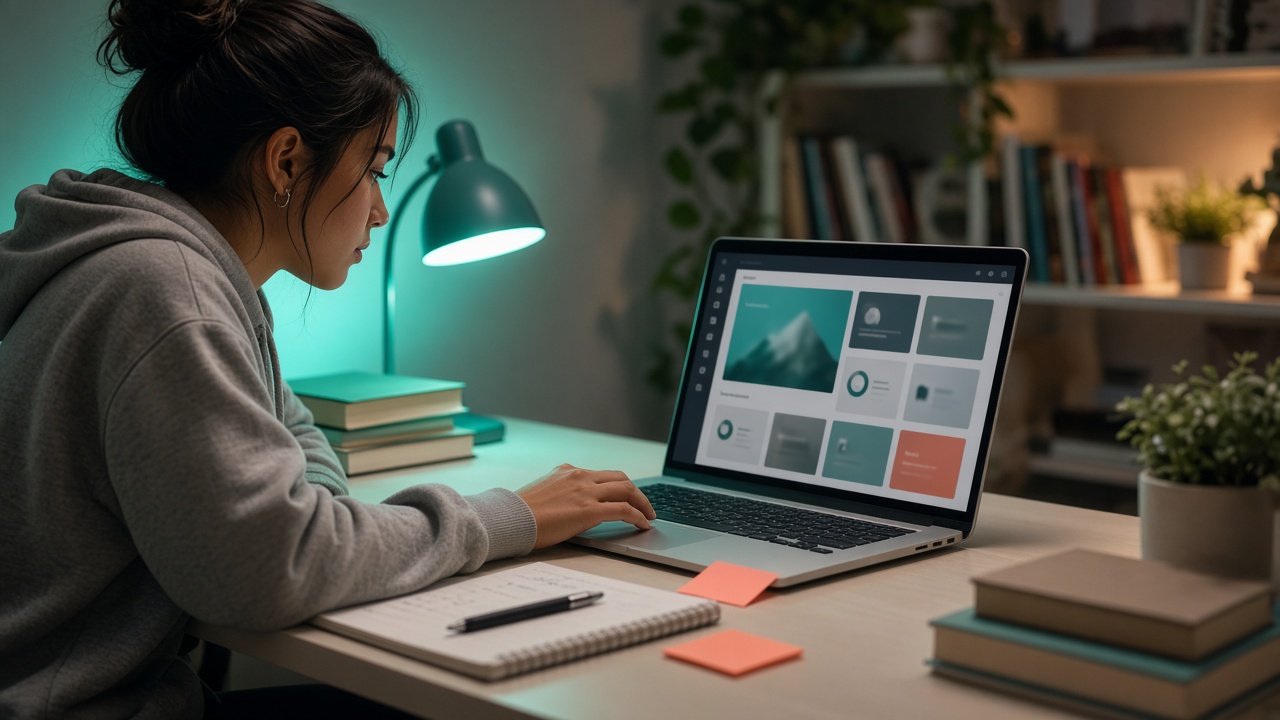 A student learning through the portal